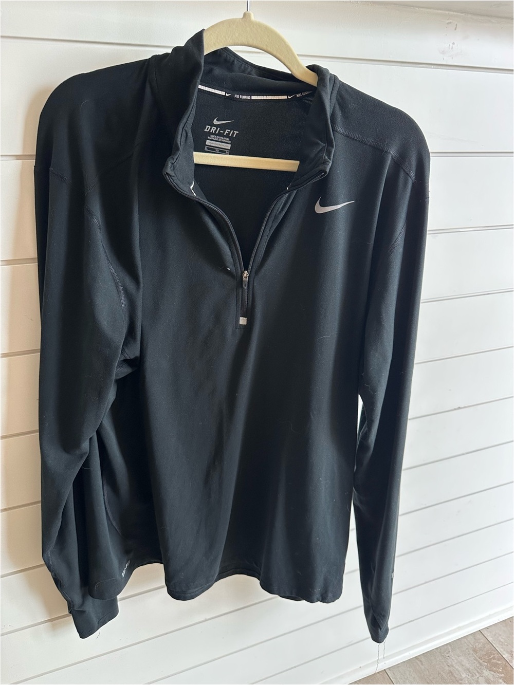 Nike is Black Running Dri-FIT Zip Pullover